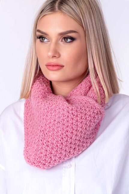 baby roze vuneni šal - ručno pleteni proizvodi od vune - wool art