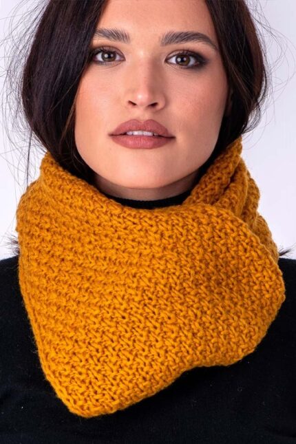 žuti vuneni šal - ručno pleteni proizvodi od vune - wool art