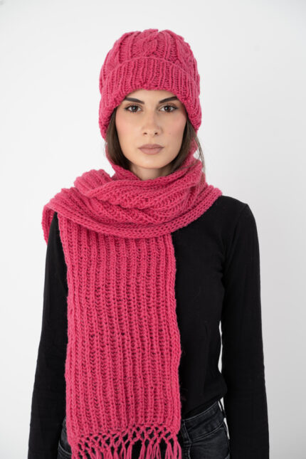 KOMPLET ŠAL- univerzalni i KAPA 24SET2-JARKO ROZE